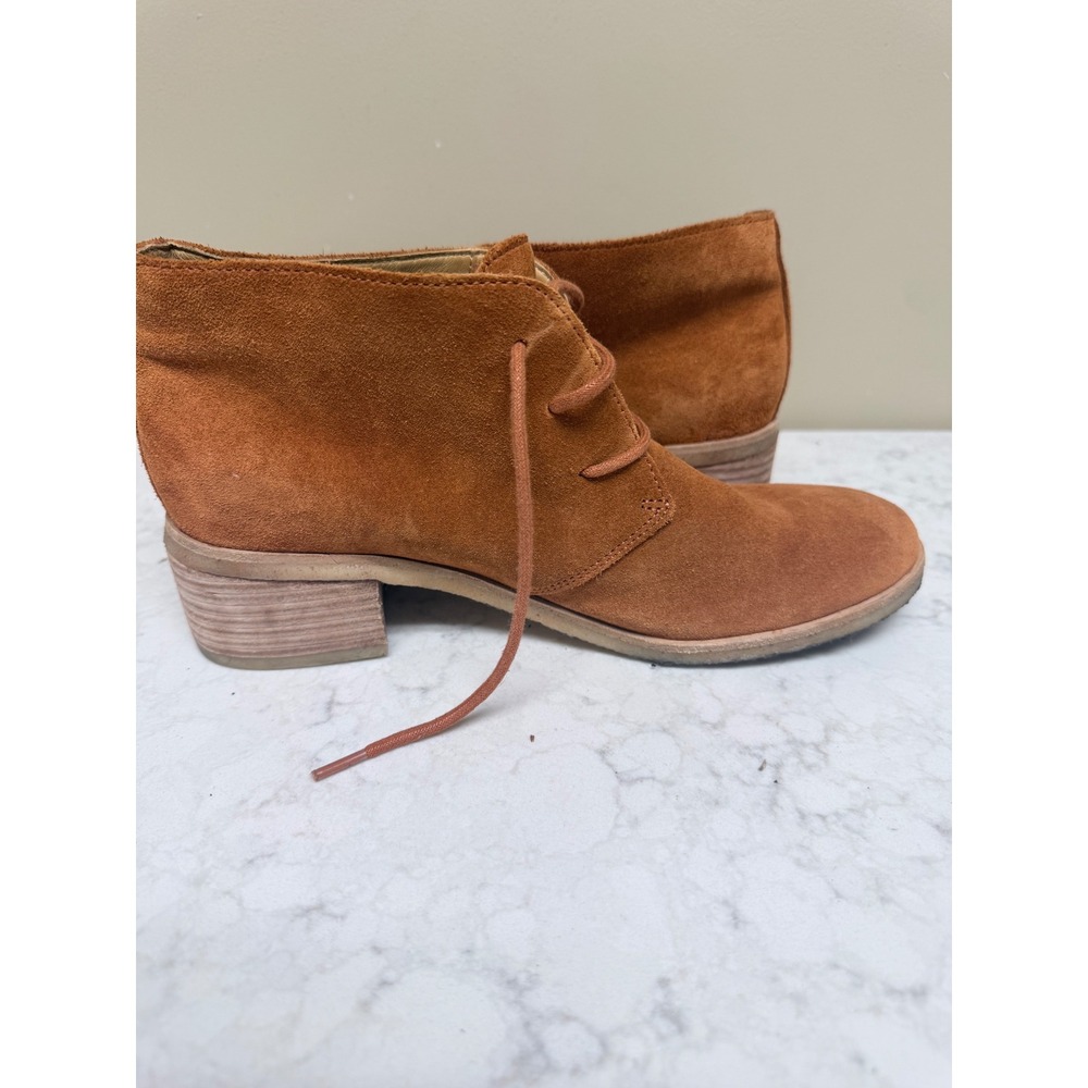 Clarks Originals Womens Rust Brown Suede Lace Up Desert Boots Block Heel Size 9 - Picture 6 of 7
